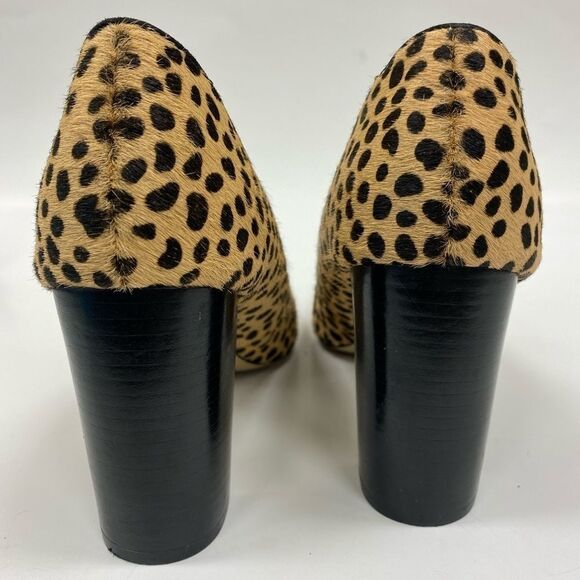 SOLE Society Giselle cheetah stacked‎ heel pumps - Picture 5 of 6